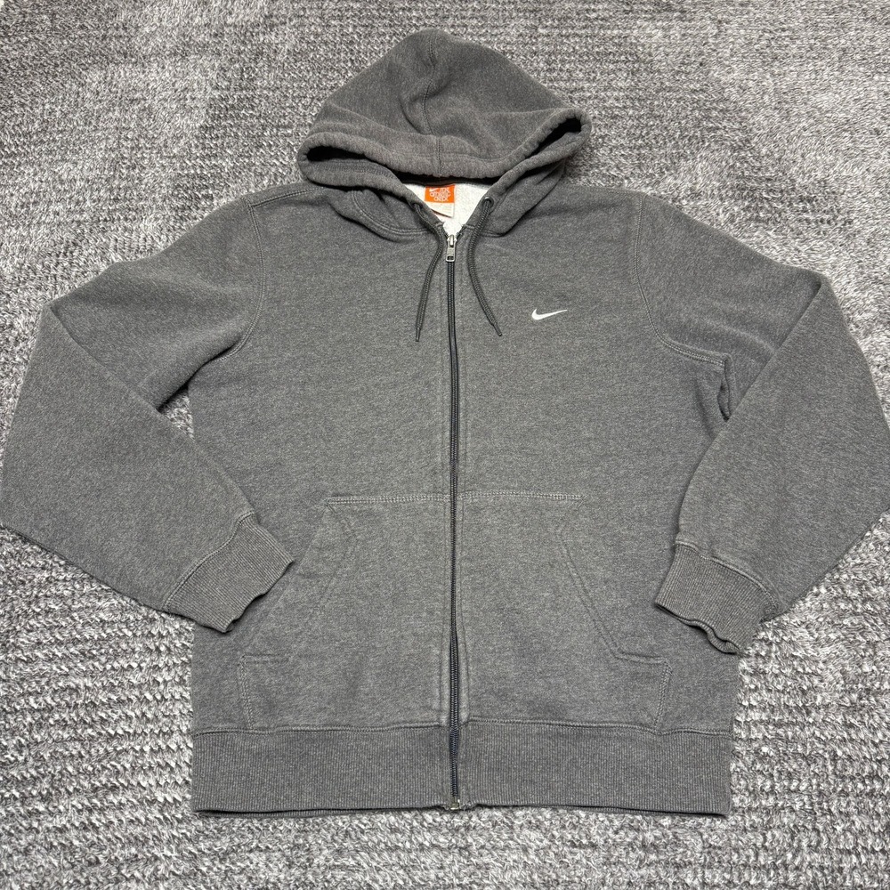 Vintage Nike Men Full Zip Hoodie Size M Gray The Athletic Dept Sweatshirt Fleece